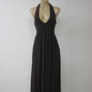 DIANE von FURSTENBERG Halter Stretch Long Chocolate Dress 2 $275